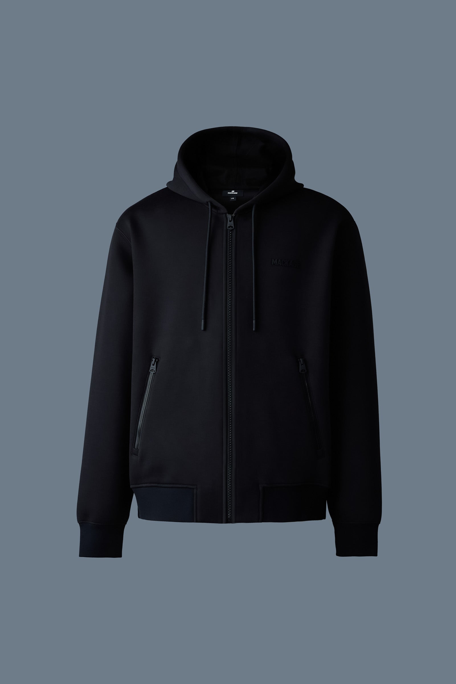 Sweat à capuche zippé en jersey double face KRYSTOS