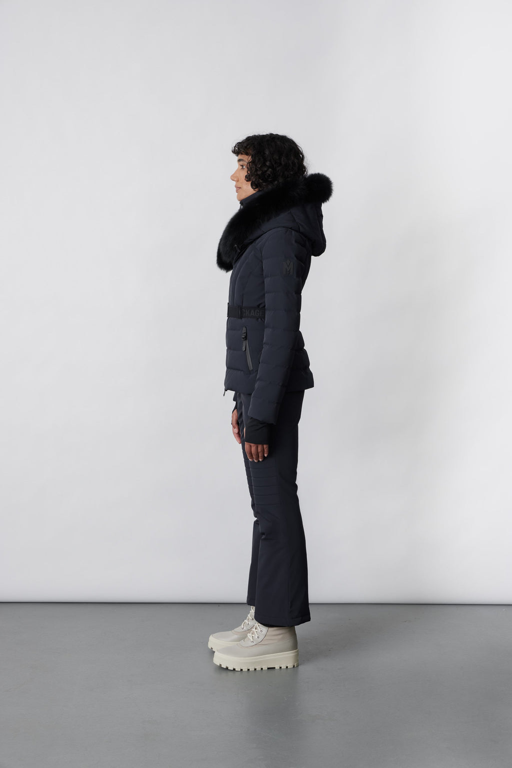 ELITA-Z Down ski jacket with removable blue fox fur trim
