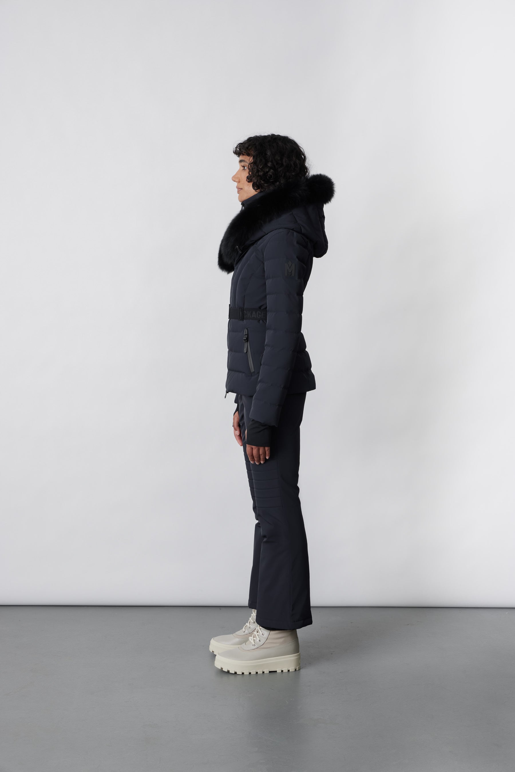 ELITA-Z Down ski jacket with removable blue fox fur trim