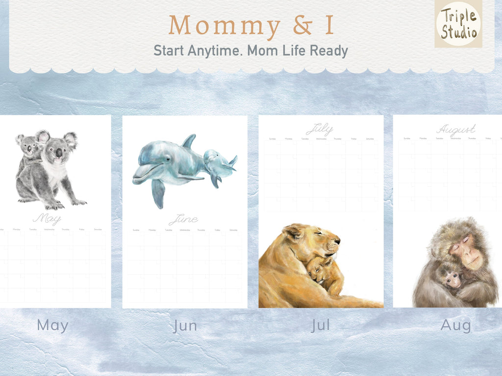 Calendrier mural extra large sans date avec support magnétique pour affiche - BÉBÉ &amp; MAMAN