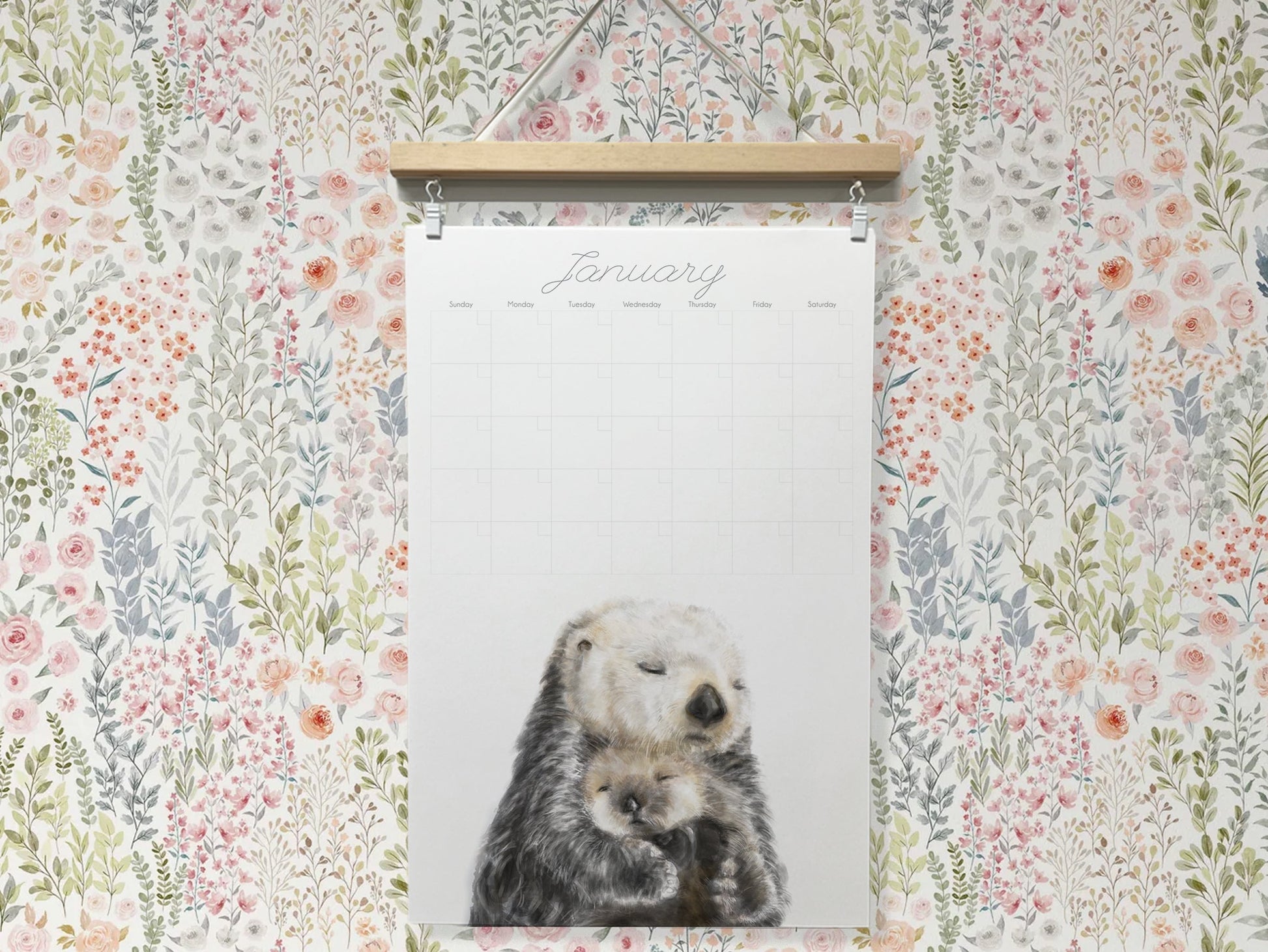 Calendrier mural extra large sans date avec support magnétique pour affiche - BÉBÉ &amp; MAMAN
