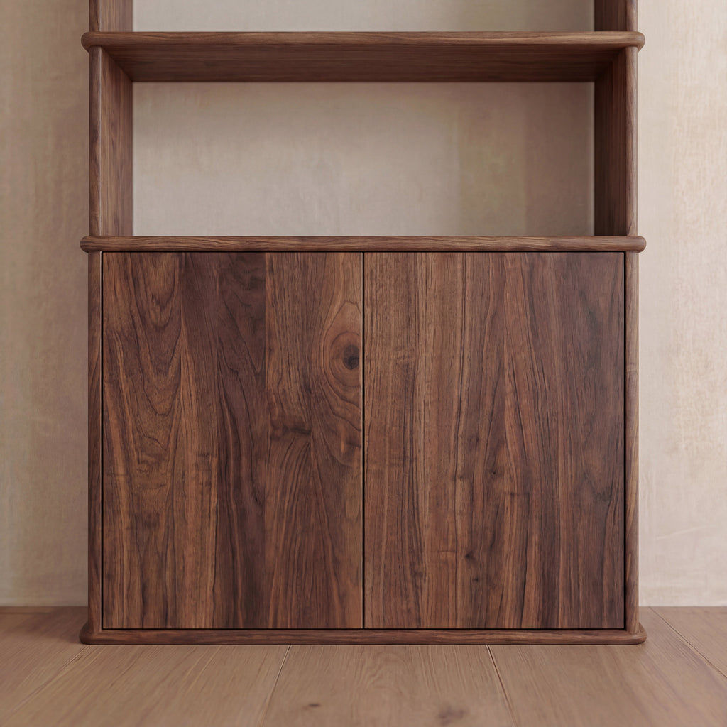 Cabinet bookshelf in walnut