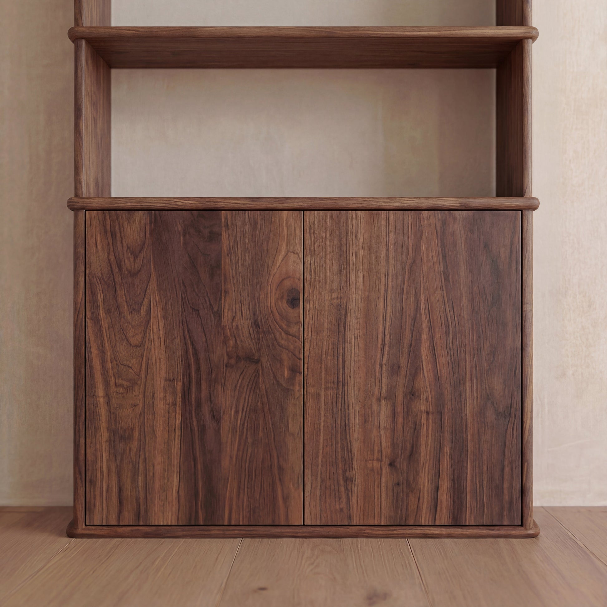 Cabinet bookshelf in walnut
