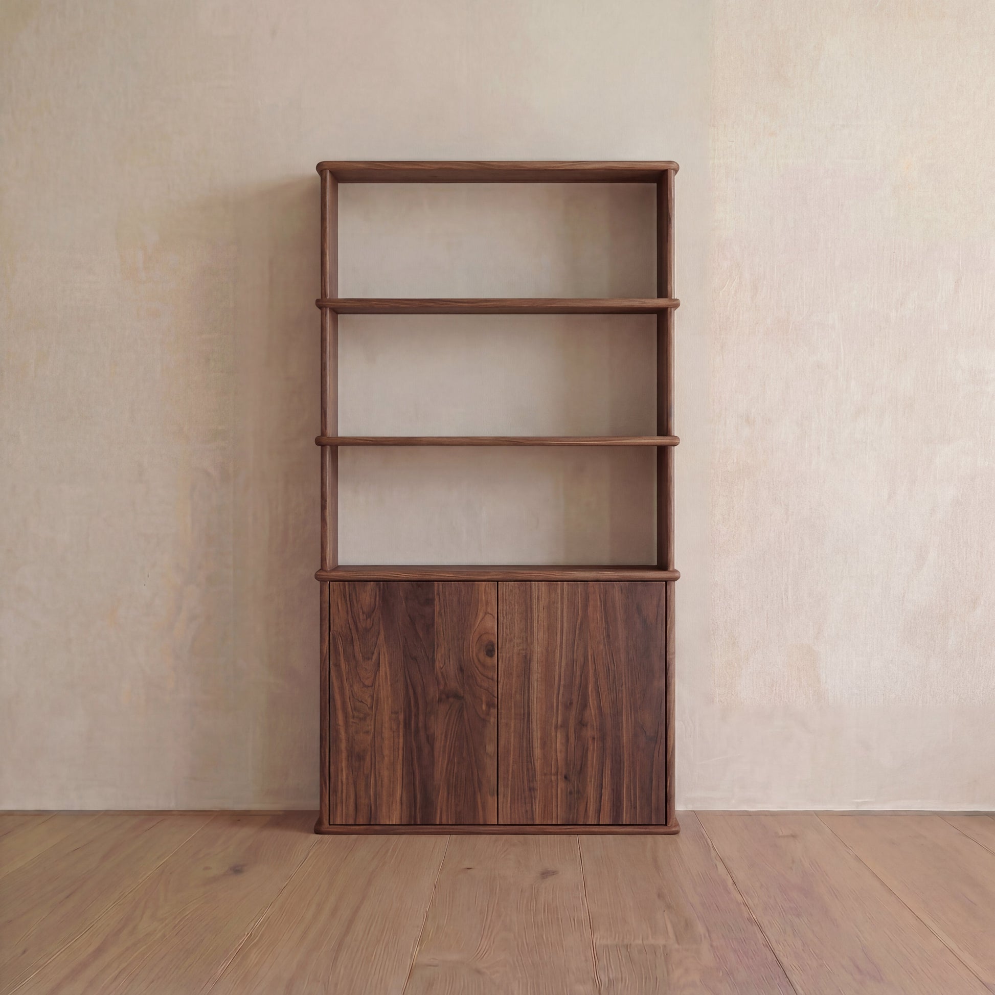 Cabinet bookshelf in walnut