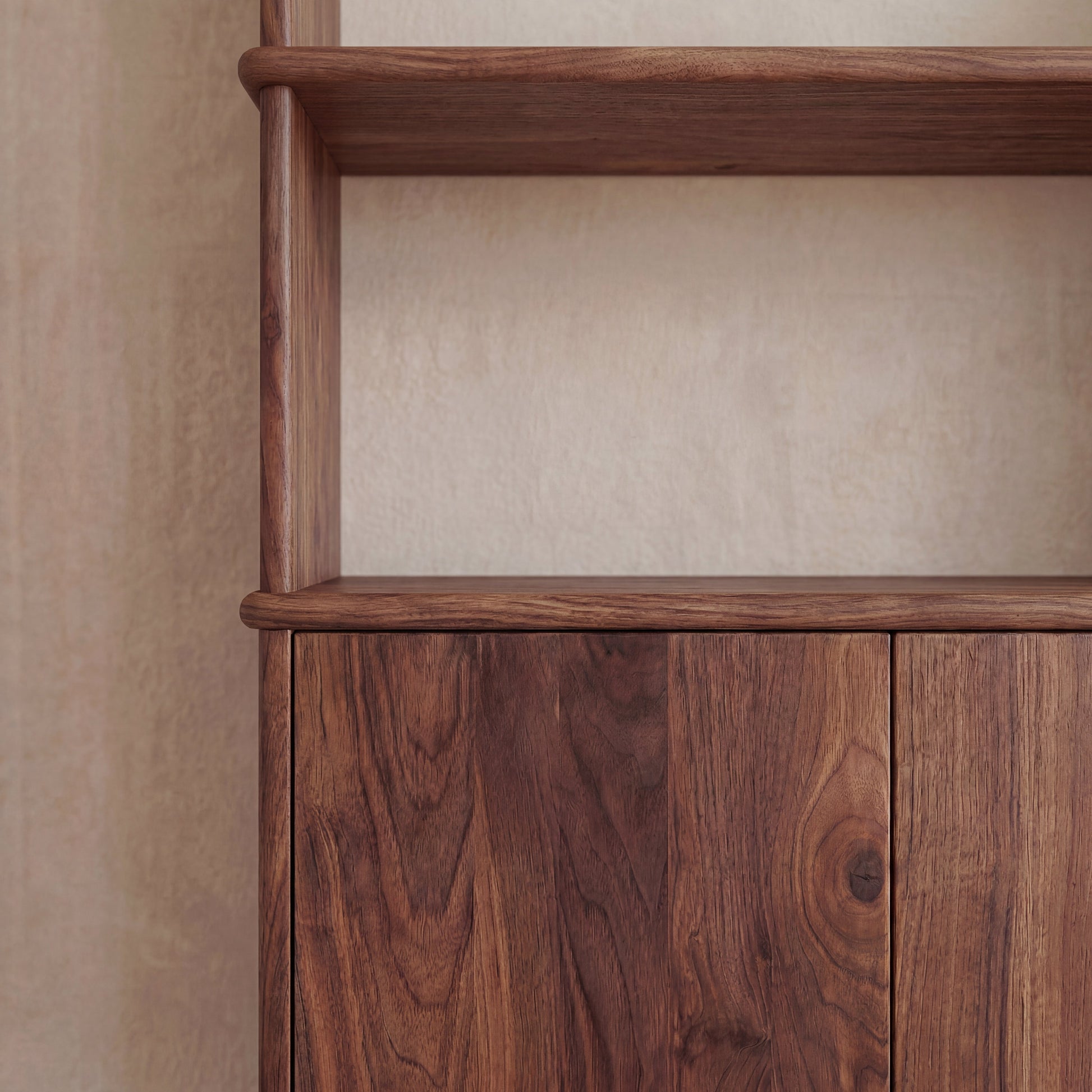 Cabinet bookshelf in walnut