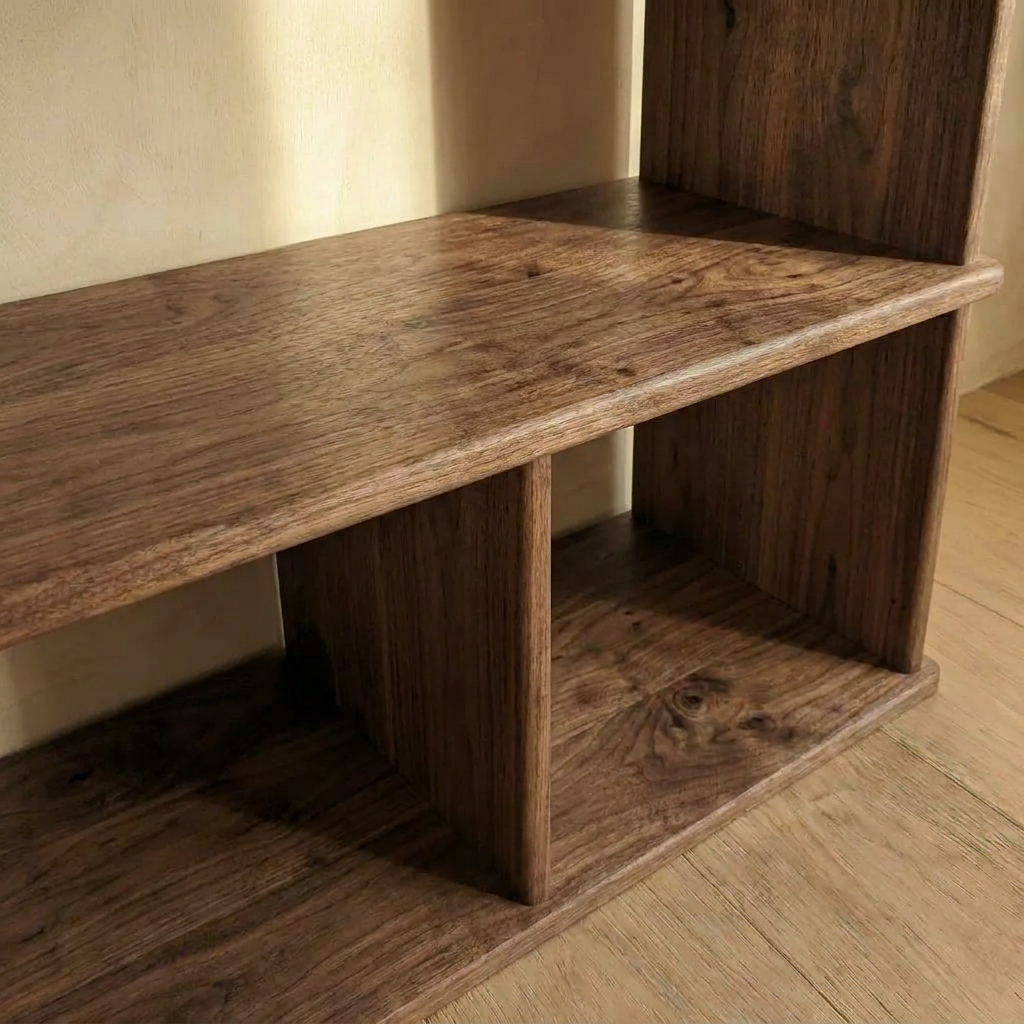Console bibliothèque en noyer