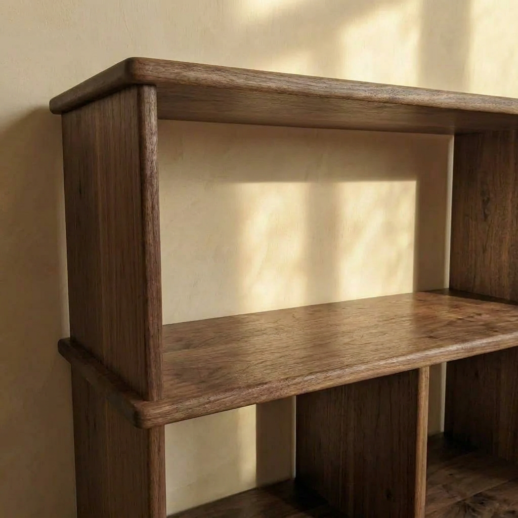 Console bibliothèque en noyer
