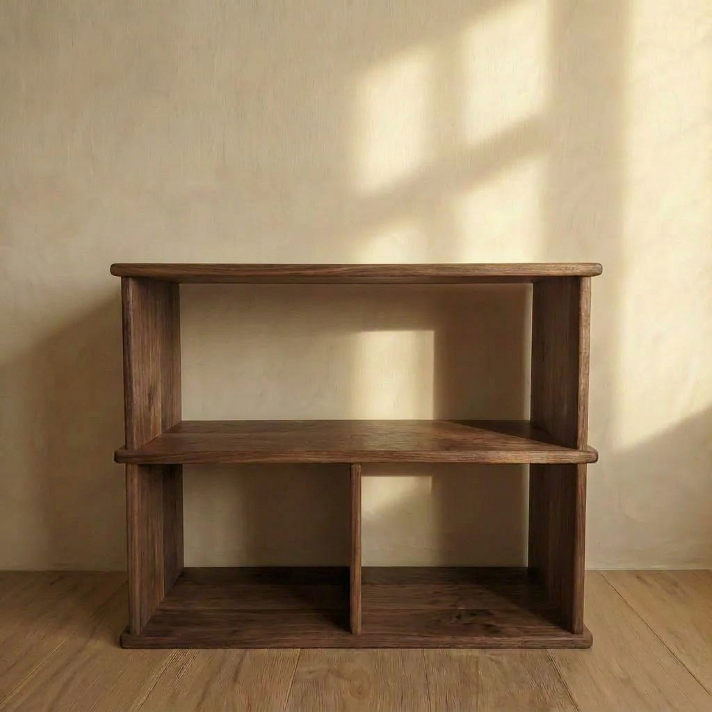 Console bibliothèque en noyer