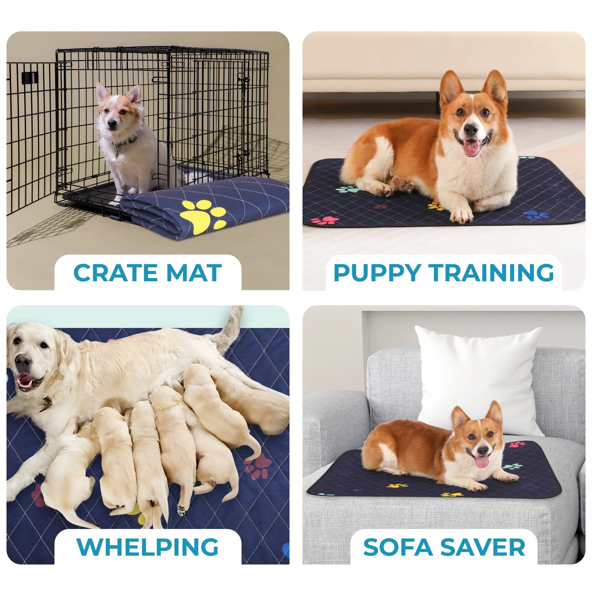 Washable Dog Pee Pads -  Super Absorbent, Leakproof, Quick-Drying, Reusable Puppy Pads LUFTPETS