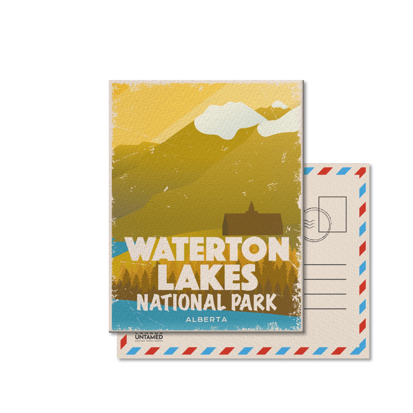 Carte postale du parc national des Lacs Waterton (Canada)