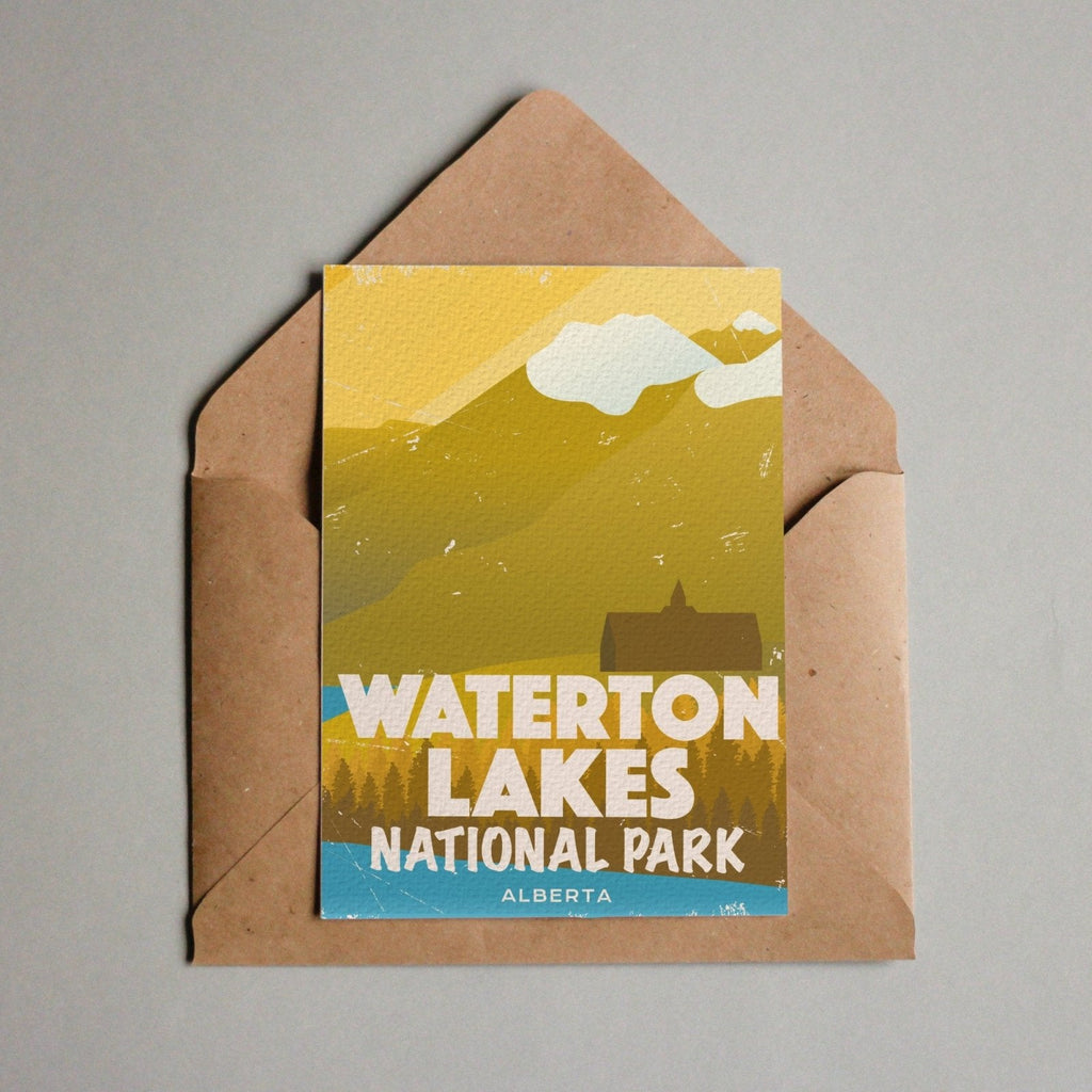 Carte postale du parc national des Lacs Waterton (Canada)