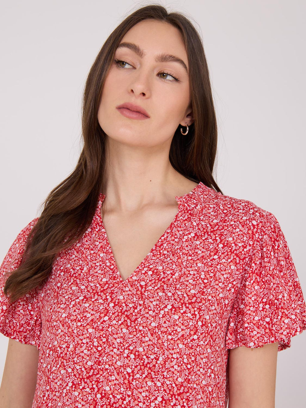 Mini-robe imprimée à manches flottantes