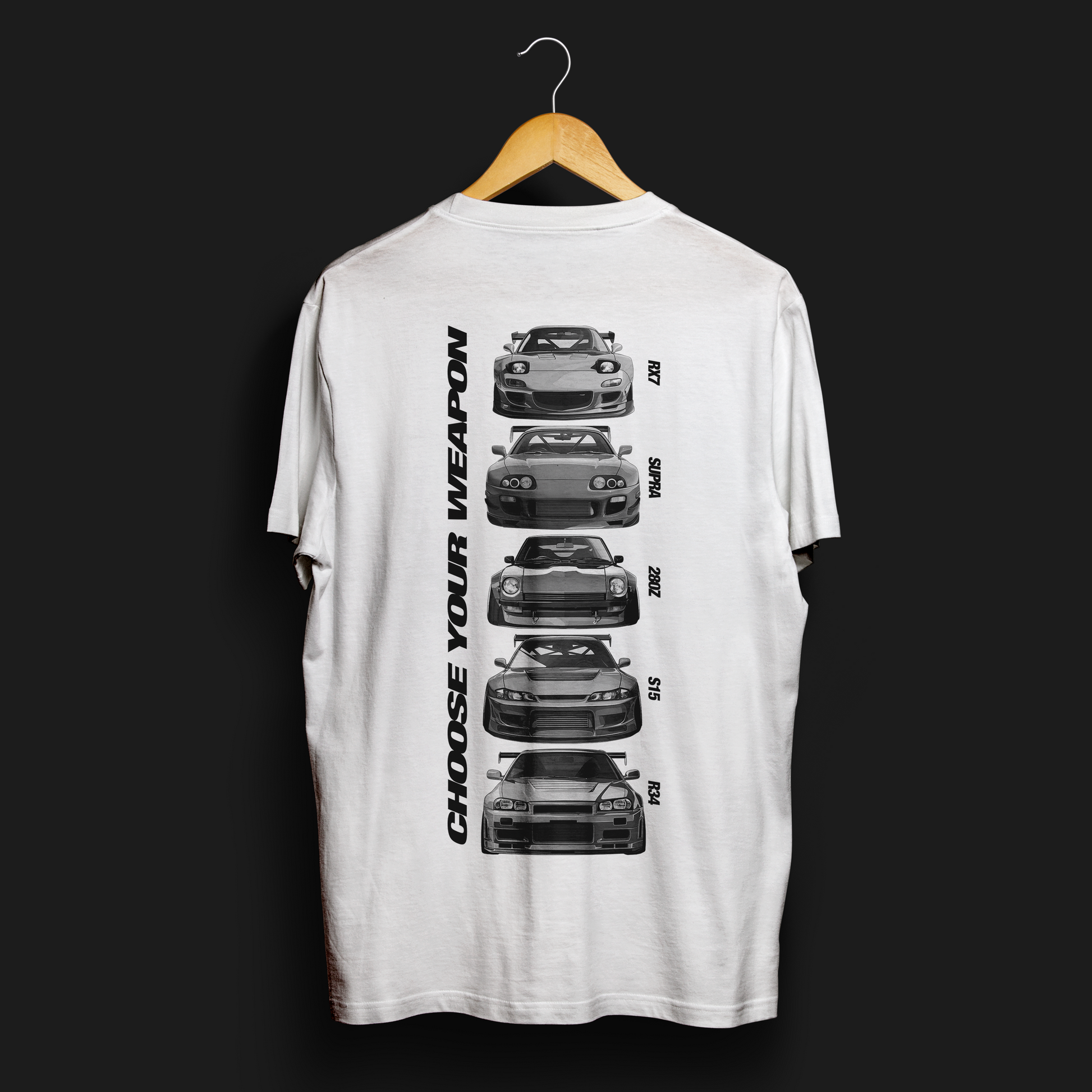 T-shirt graphique JDM Armory Automotive « Choisissez votre arme » | Homme et femme (unisexe)