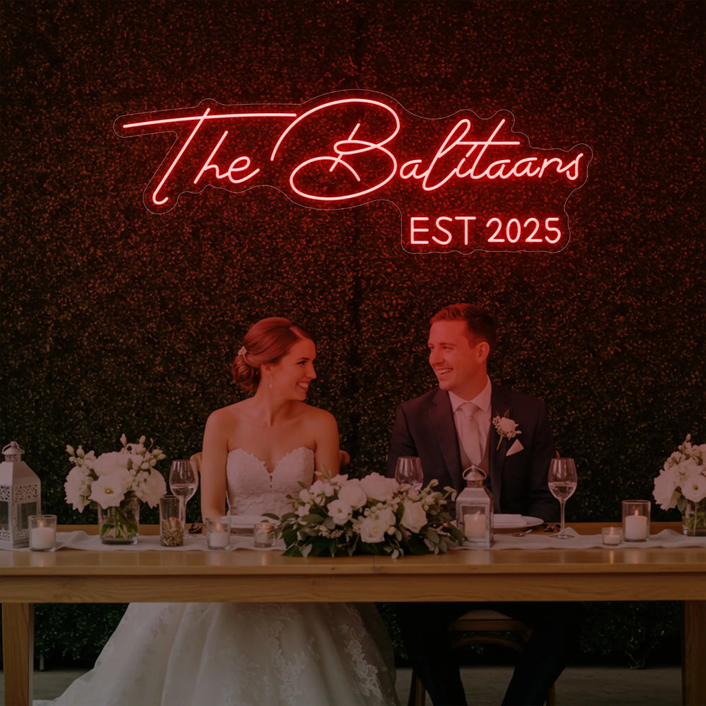 Wedding Last Names Custom Neon Sign V1
