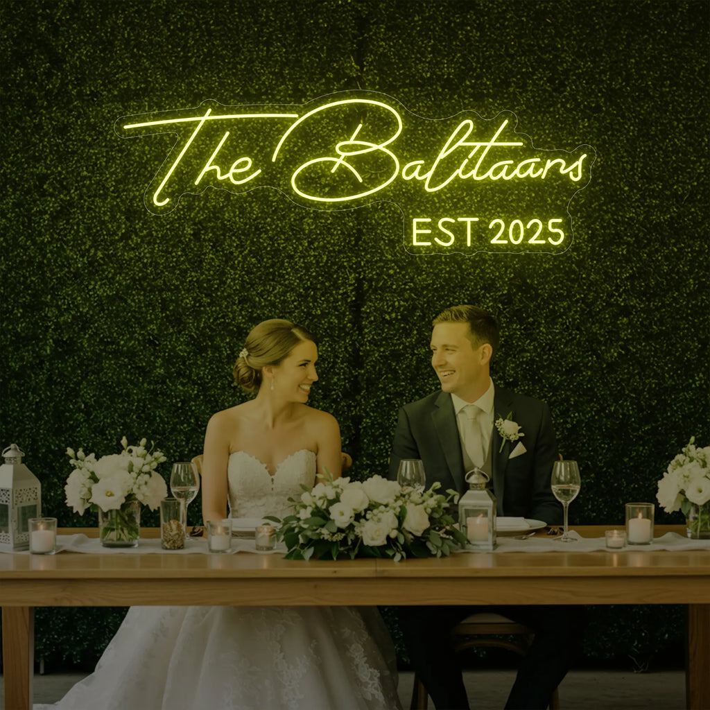 Wedding Last Names Custom Neon Sign V1