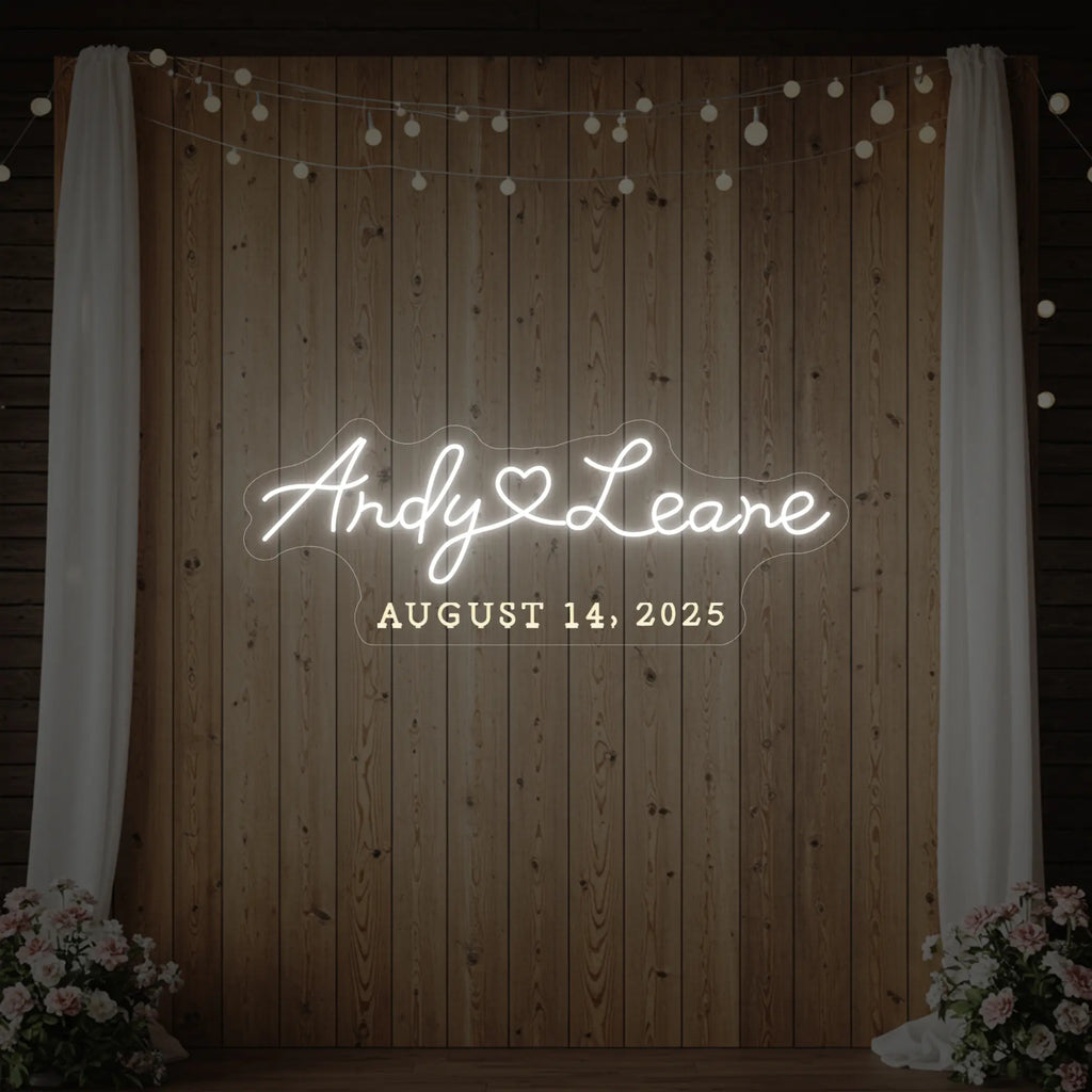 Wedding First Names Custom Neon Sign