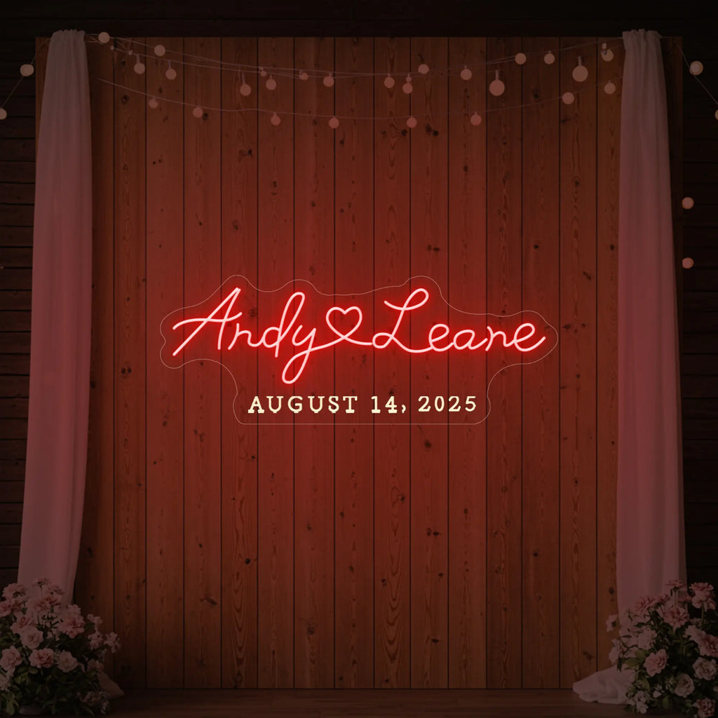 Wedding First Names Custom Neon Sign