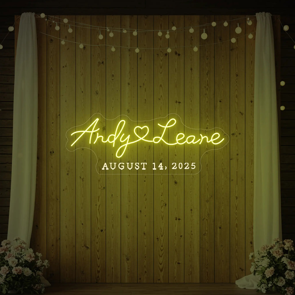Wedding First Names Custom Neon Sign