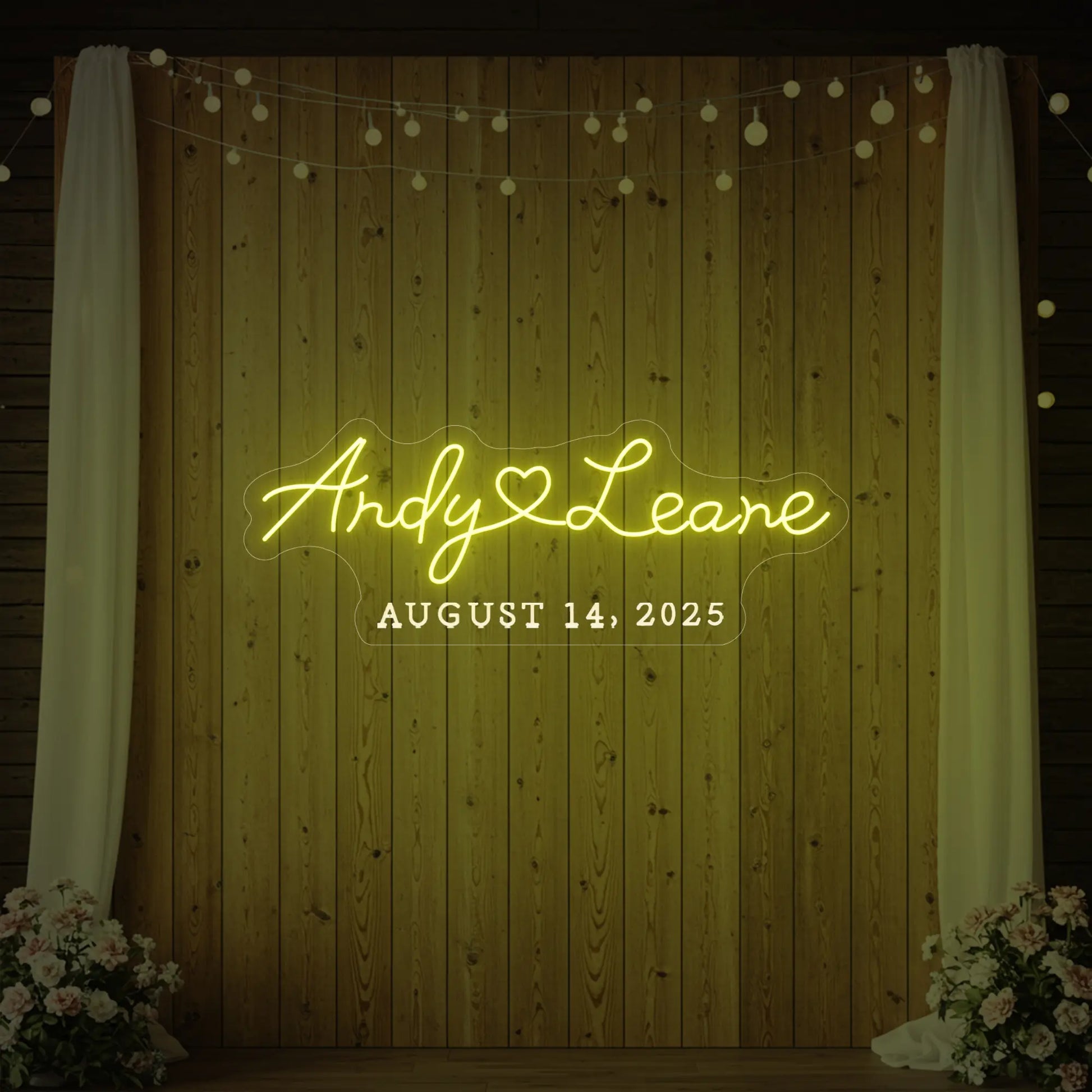 Wedding First Names Custom Neon Sign