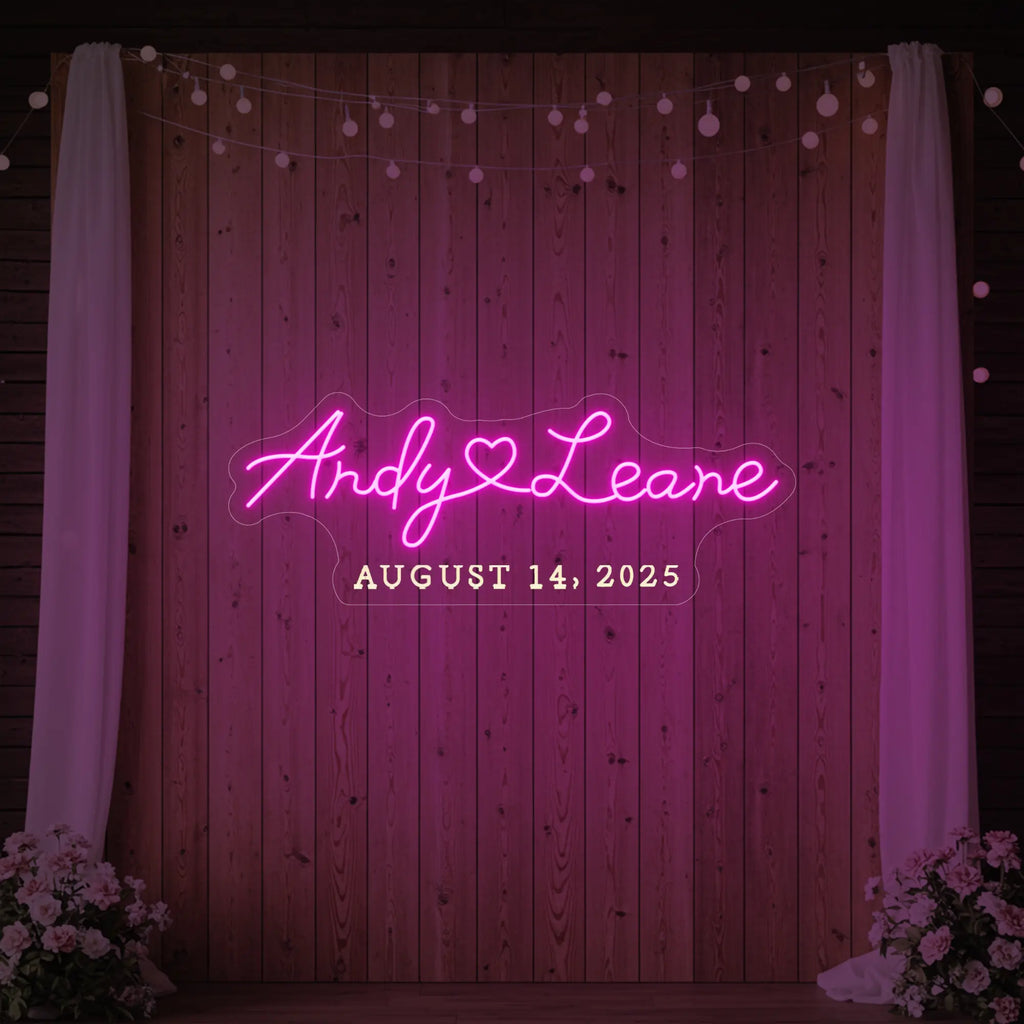 Wedding First Names Custom Neon Sign