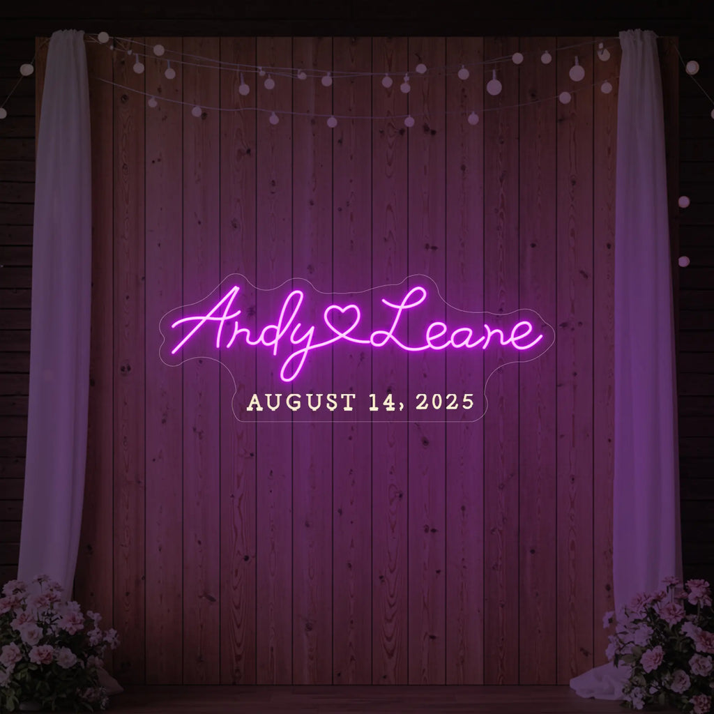 Wedding First Names Custom Neon Sign