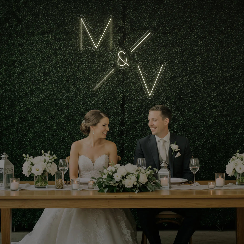 Wedding Initials Custom Neon Sign V1