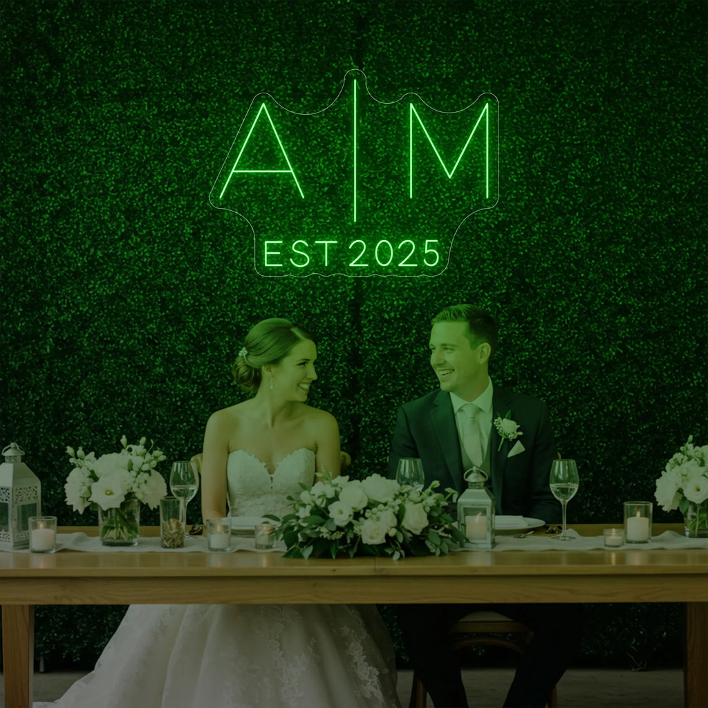 Wedding Initials Custom Neon Sign V4