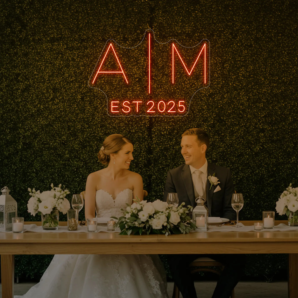 Wedding Initials Custom Neon Sign V4