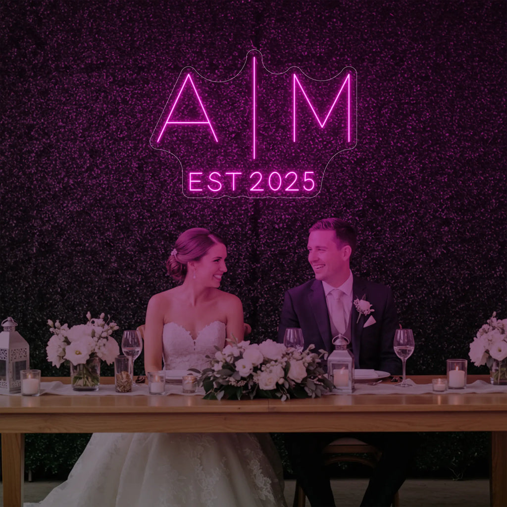 Wedding Initials Custom Neon Sign V4