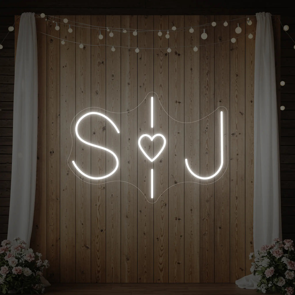 Wedding Initials Custom Neon Sign V6