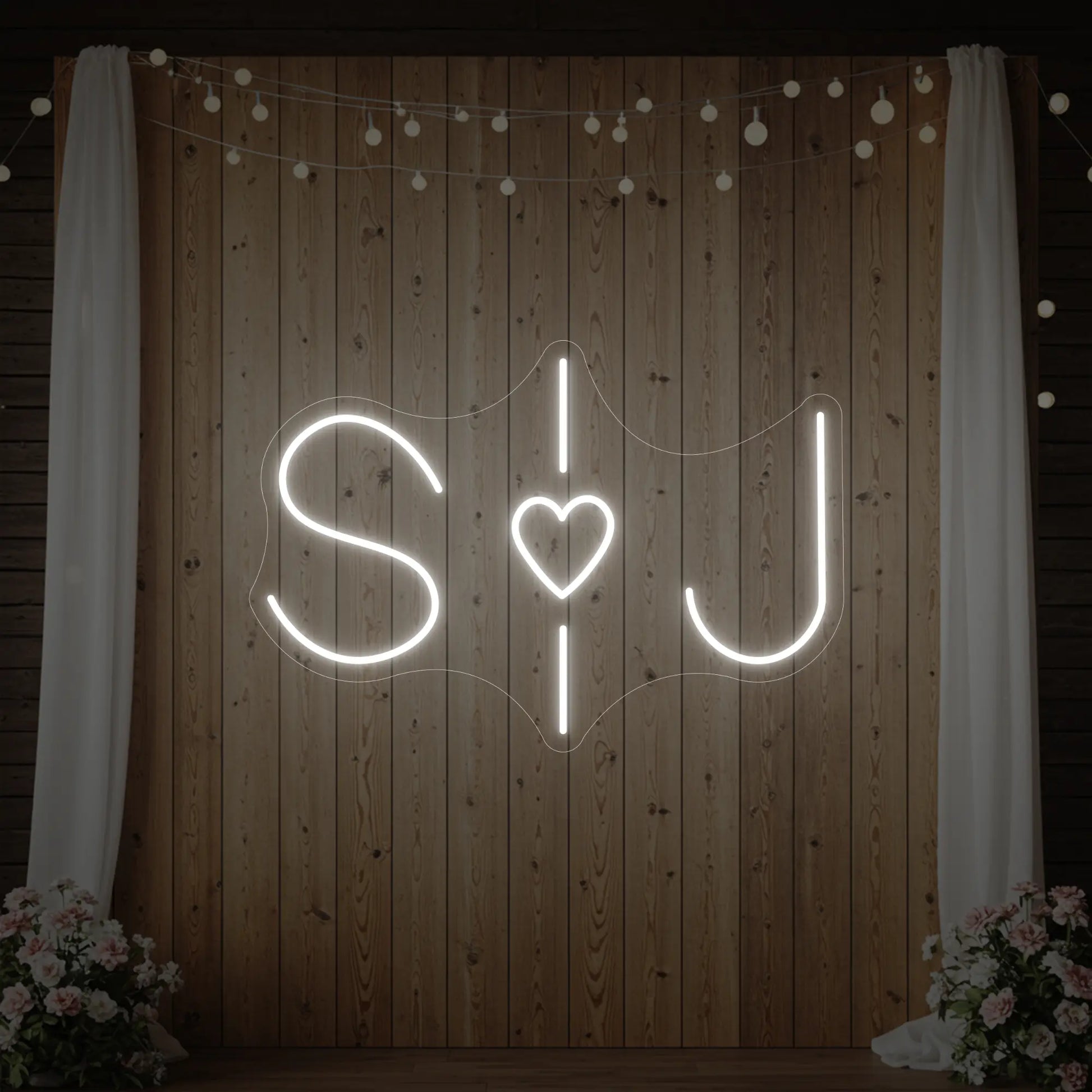 Wedding Initials Custom Neon Sign V6