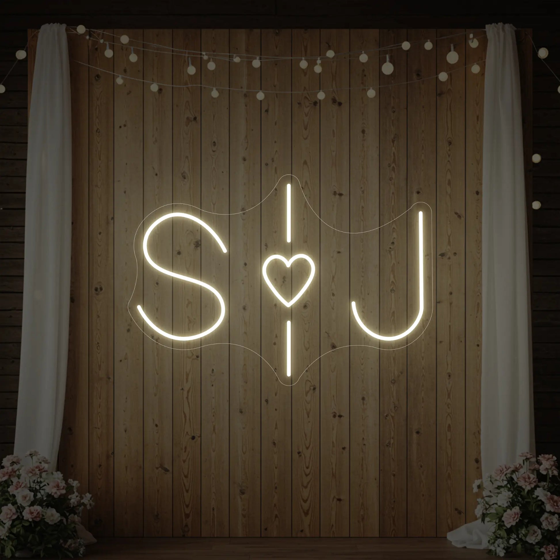 Wedding Initials Custom Neon Sign V6