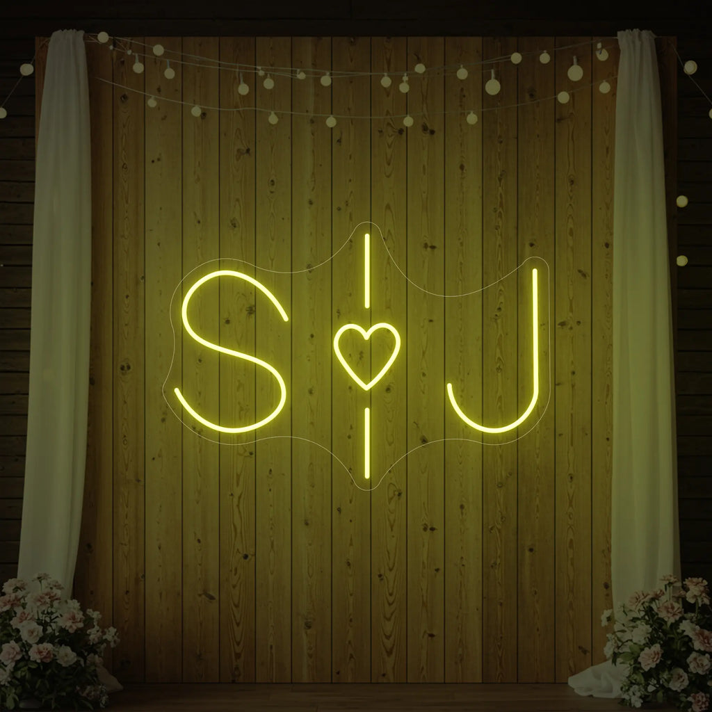 Wedding Initials Custom Neon Sign V6