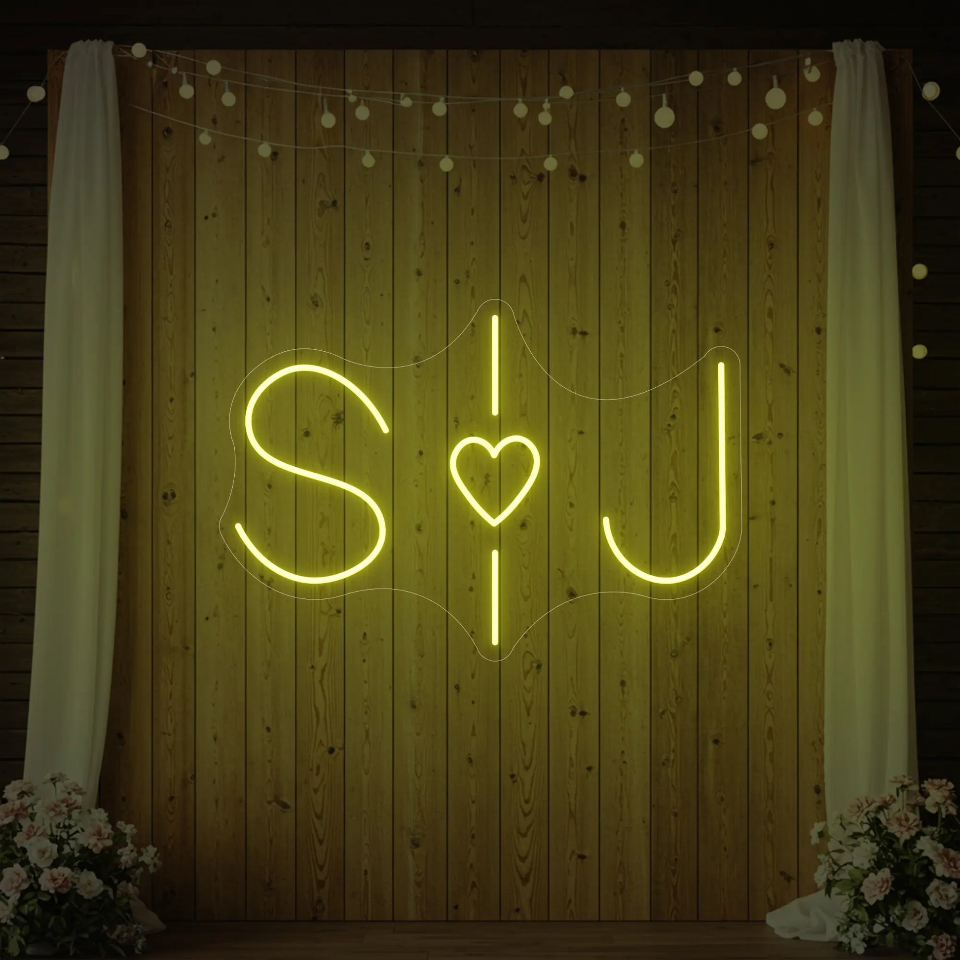 Wedding Initials Custom Neon Sign V6