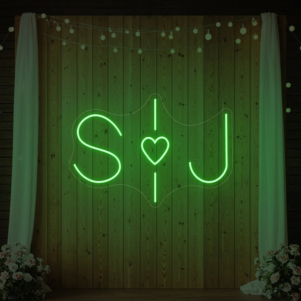 Wedding Initials Custom Neon Sign V6