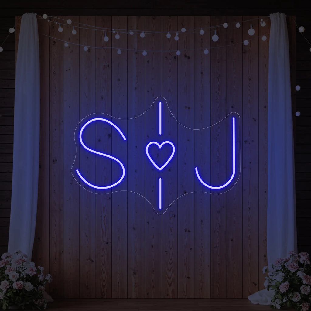 Wedding Initials Custom Neon Sign V6