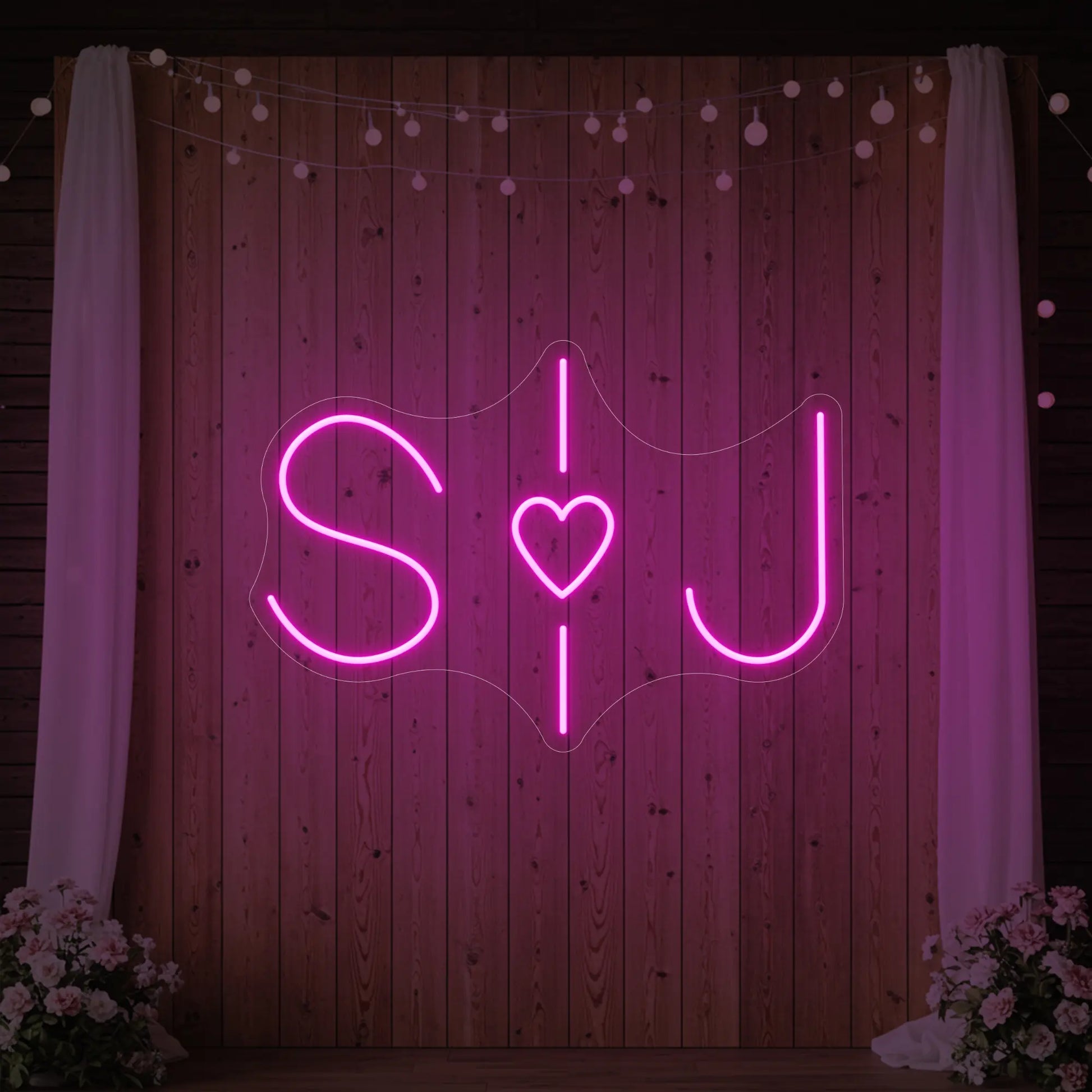 Wedding Initials Custom Neon Sign V6