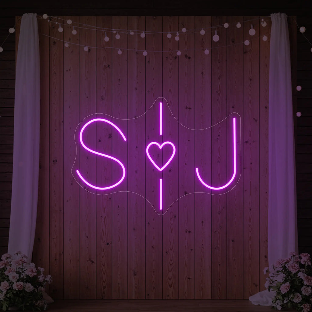Wedding Initials Custom Neon Sign V6