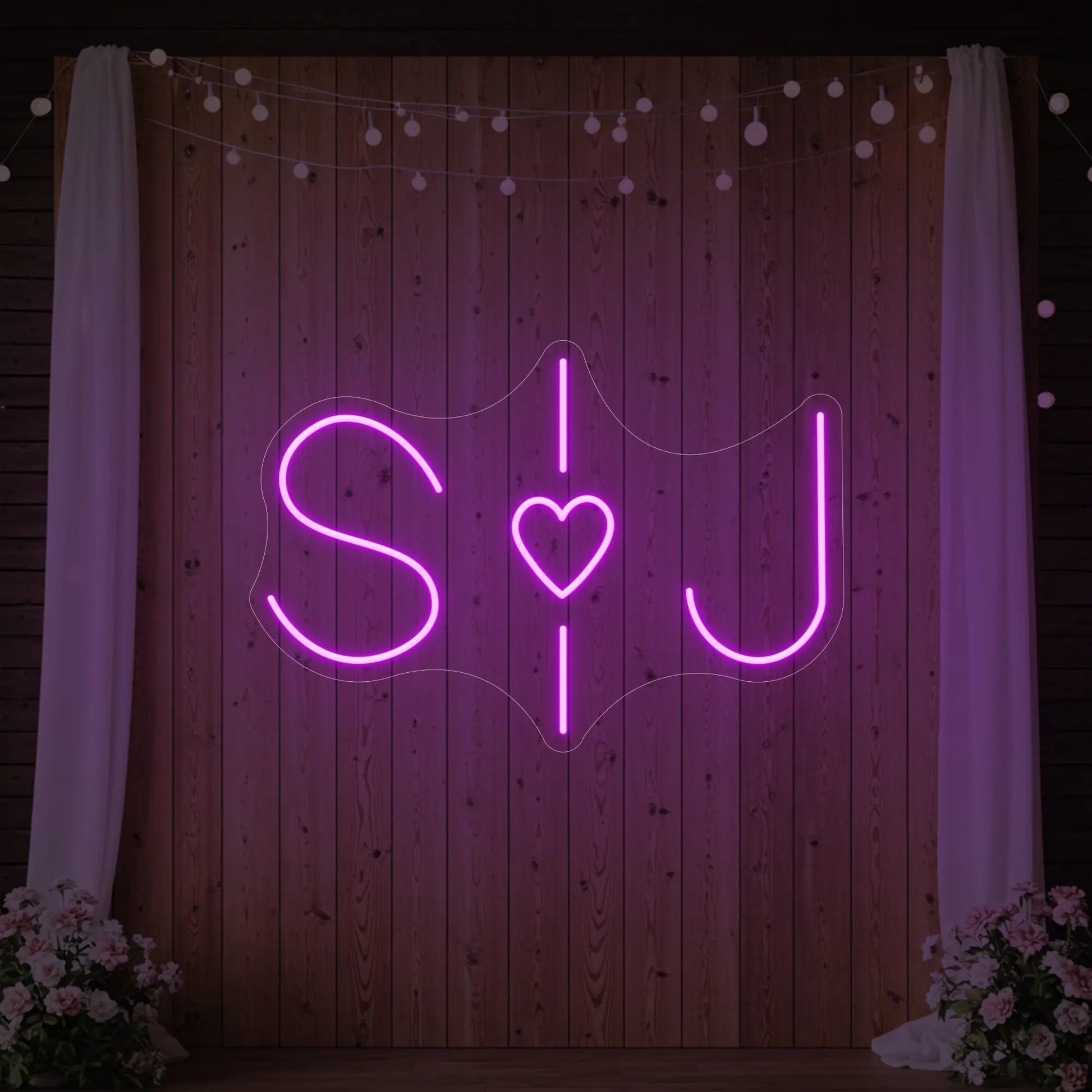 Wedding Initials Custom Neon Sign V6