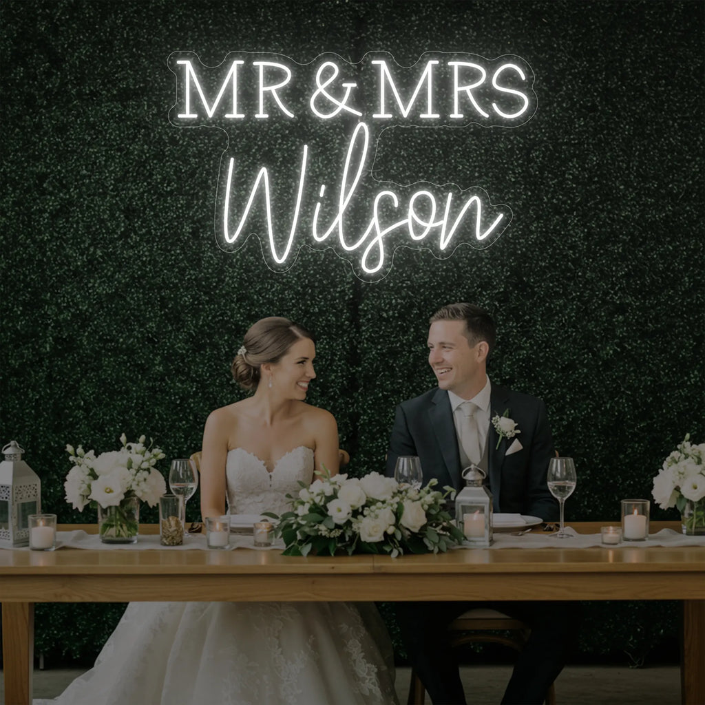Wedding Last Names Custom Neon Sign V2