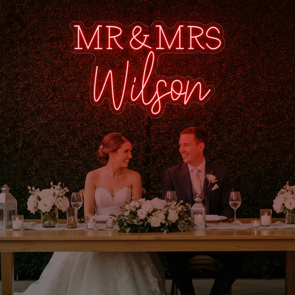 Wedding Last Names Custom Neon Sign V2
