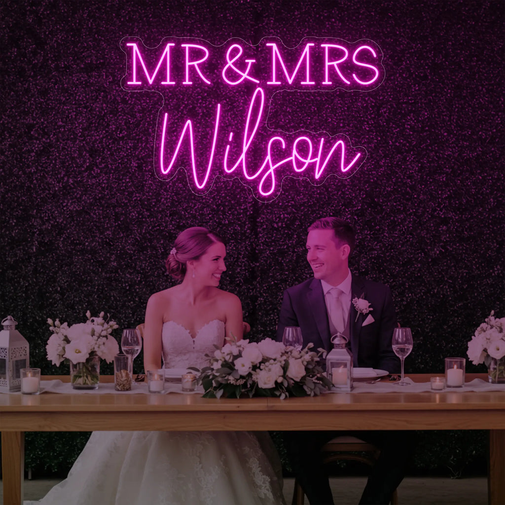 Wedding Last Names Custom Neon Sign V2