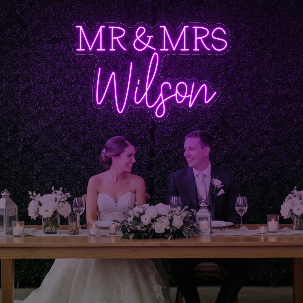 Wedding Last Names Custom Neon Sign V2