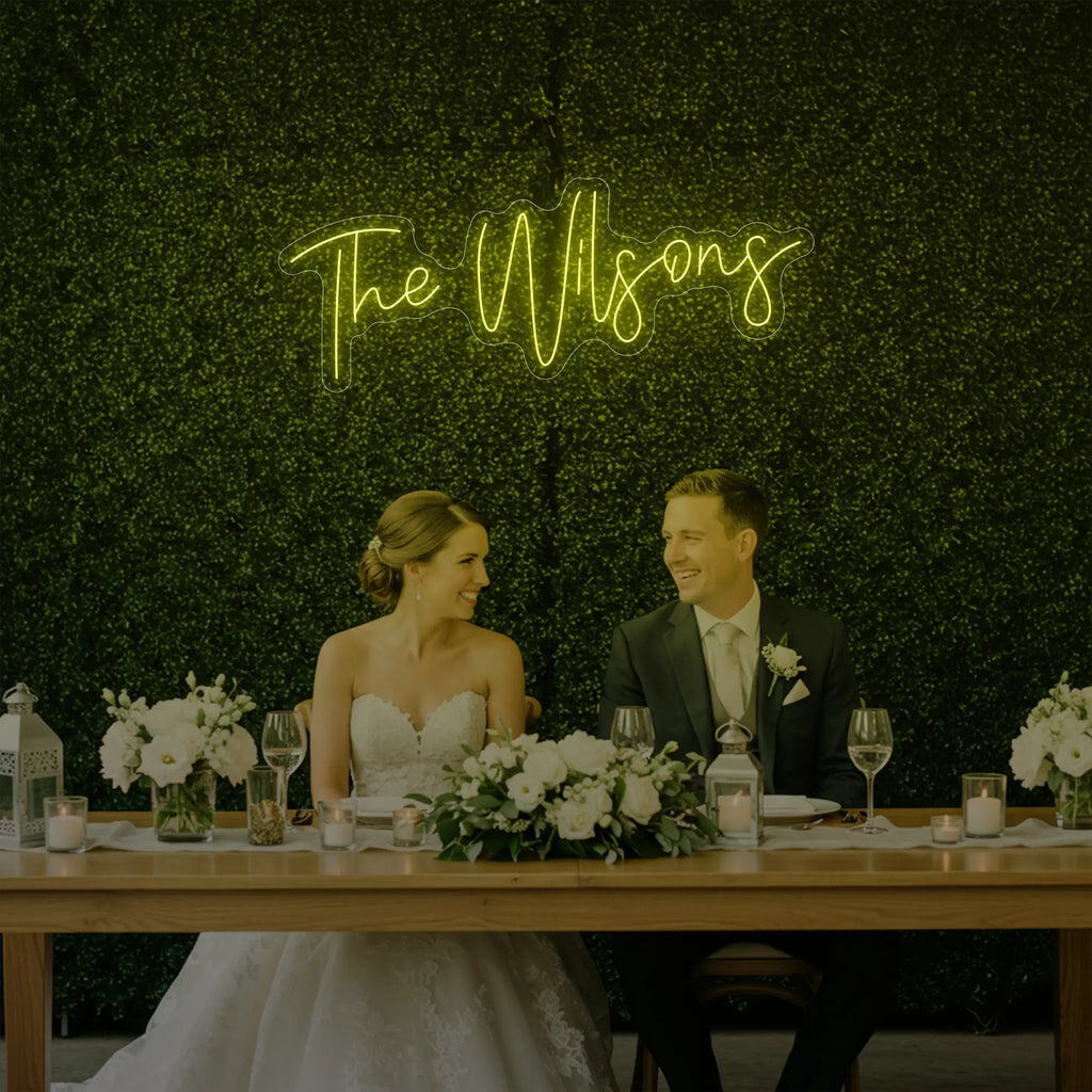 Wedding Last Names Custom Neon Sign V4