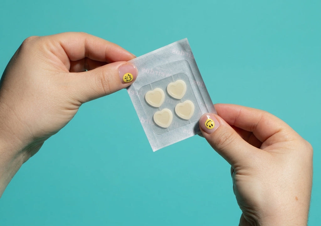 32 timbres cicatrisants pour boutons en forme de cœur