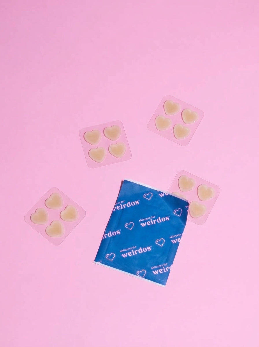 32 timbres cicatrisants pour boutons en forme de cœur