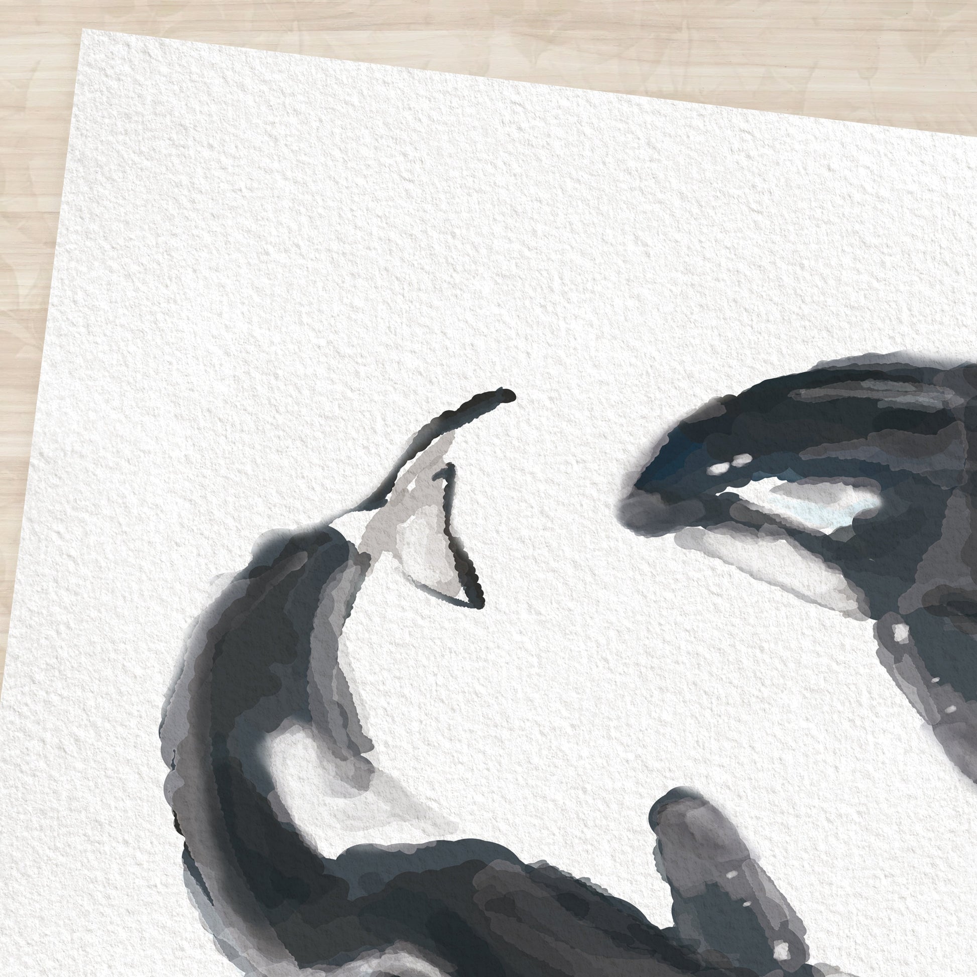 Estampe artistique de baleine