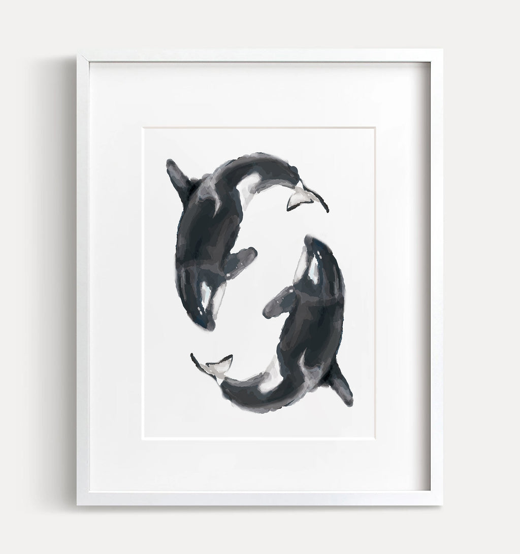 Estampe artistique de baleine