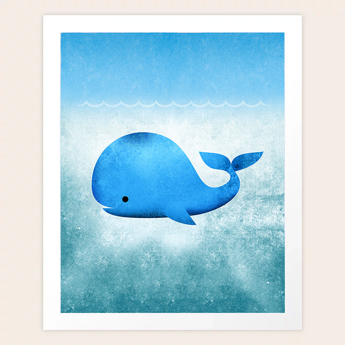 Impression d'art de baleine sous la mer