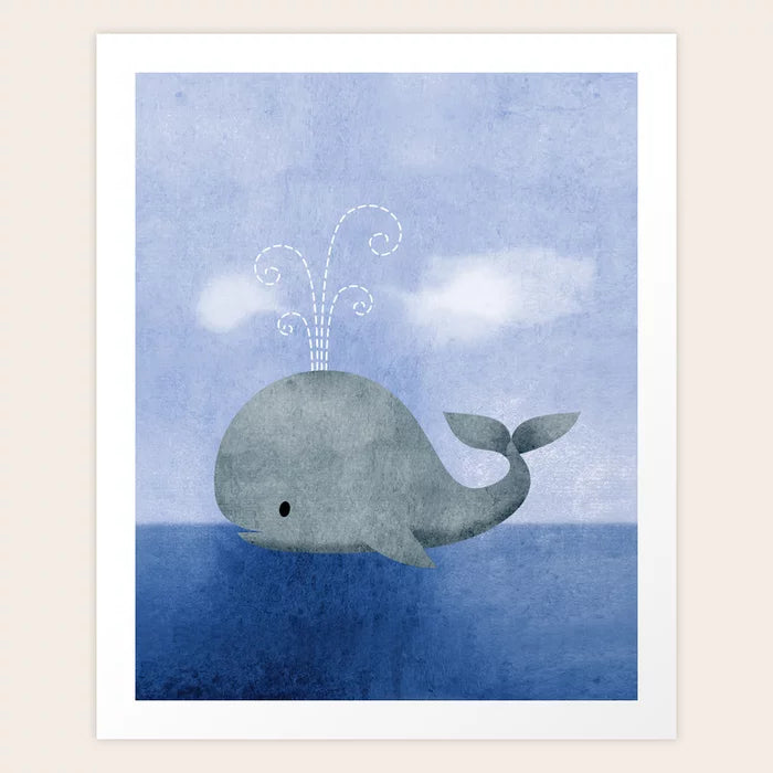 Impression d'art nautique de baleine